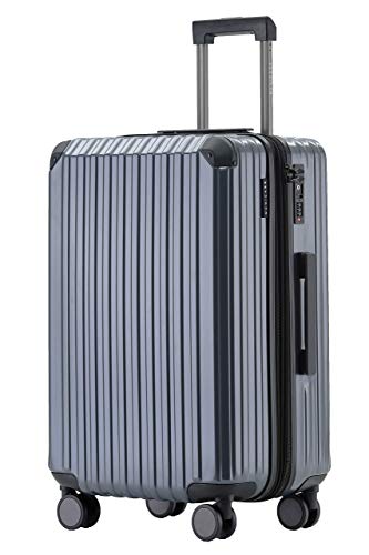 Münicase M816 TSA-Schloß Koffer Reisekoffer Trolley Kofferset Hardschale Boardcase Handgepäck (Grey, Mittler Koffer)