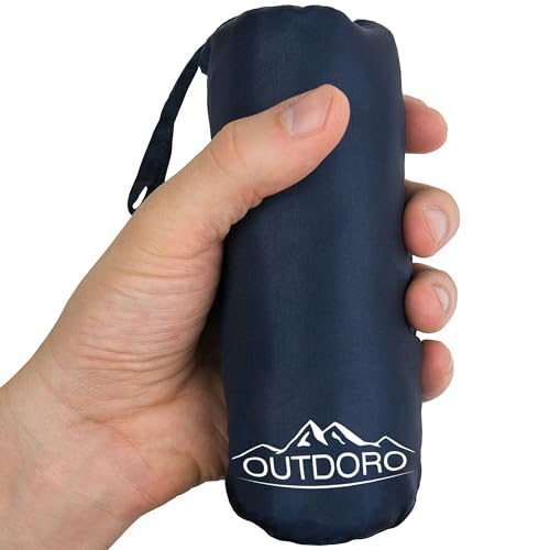 Outdoro Hüttenschlafsack, Ultra-Leichter Reise-Schlafsack, nur 230 g aus Mikrofaser, dünn & klein, Inlett, Travel-Sheet