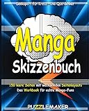 Manga Skizzenbuch: 150 leere Seiten mit wechselnden Seitenlayouts. Das Workbook für echte Manga-Fans
