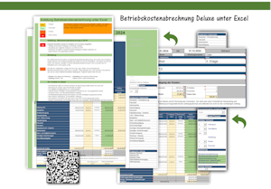 Betriebskostenabrechnung Deluxe unter Excel &ndash; Genial einfache Vorlage f&uuml;r Immobiliebesitzer und Mieter. Immer die Betriebskosten im Griff